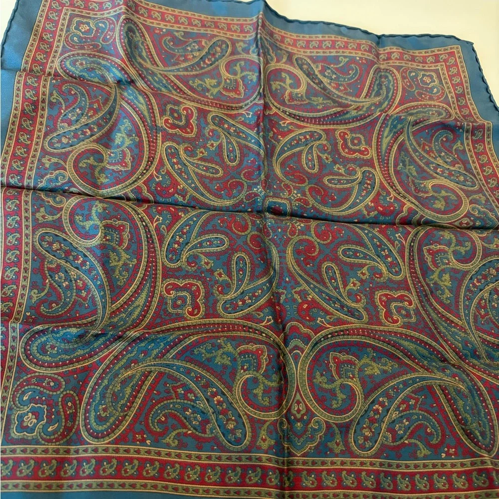 Vintage Paisley Pocket Square - Picture 2 of 2